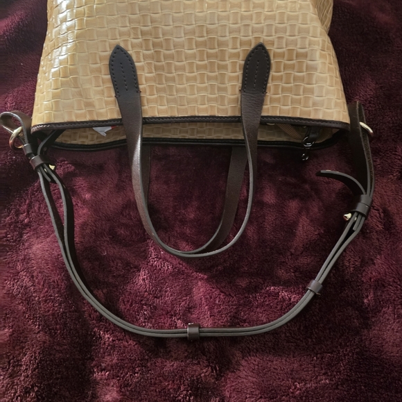 Dooney & Bourke Tan Woven Leather Tote - Picture 8 of 16